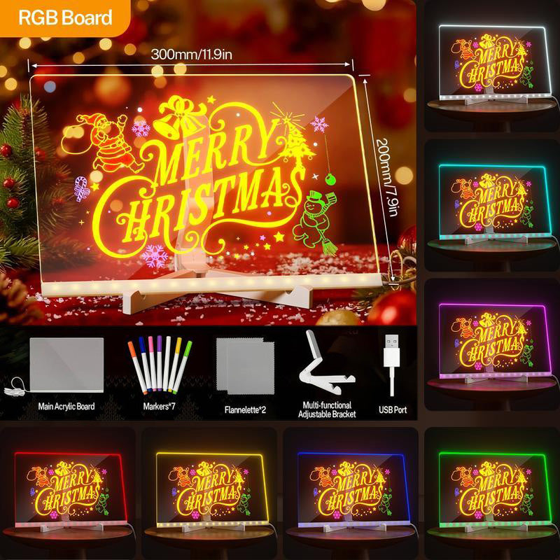 🔥🔥Last Day 50% OFF 🔥🔥 |Led Drawing Board For Kids-Acrylic Dry Erase Light-Up Board with Stand Markers Wipes Spray Bottle