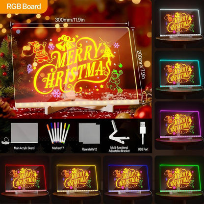 🔥🔥Last Day 50% OFF 🔥🔥 |Led Drawing Board For Kids-Acrylic Dry Erase Light-Up Board with Stand Markers Wipes Spray Bottle