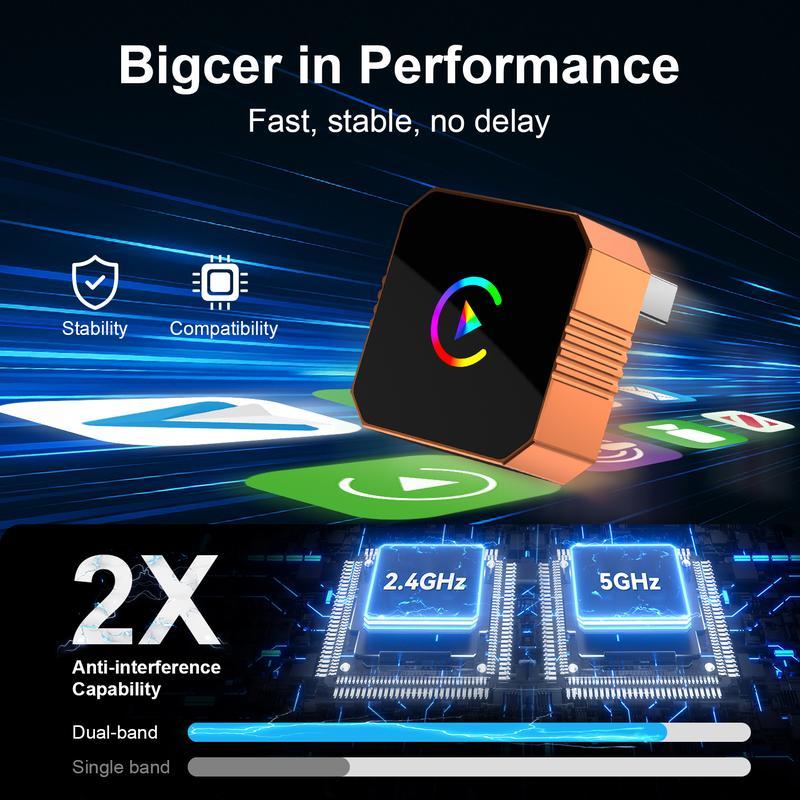 ⏰LAST CHANCE! Buy 2 Get 1 FREE!🔥 Wireless CarPlay & Android Auto Adapter – Fast Bluetooth 5.3, Zero Delay, Hands-Free Calling, USB-C Charging