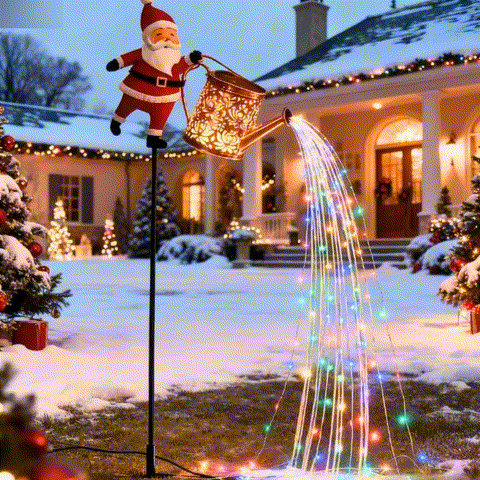 🎄 Christmas Flash Sale 🎅 49% OFF ✨Solar-Powered Santa Claus Garden Stake Kettle Light