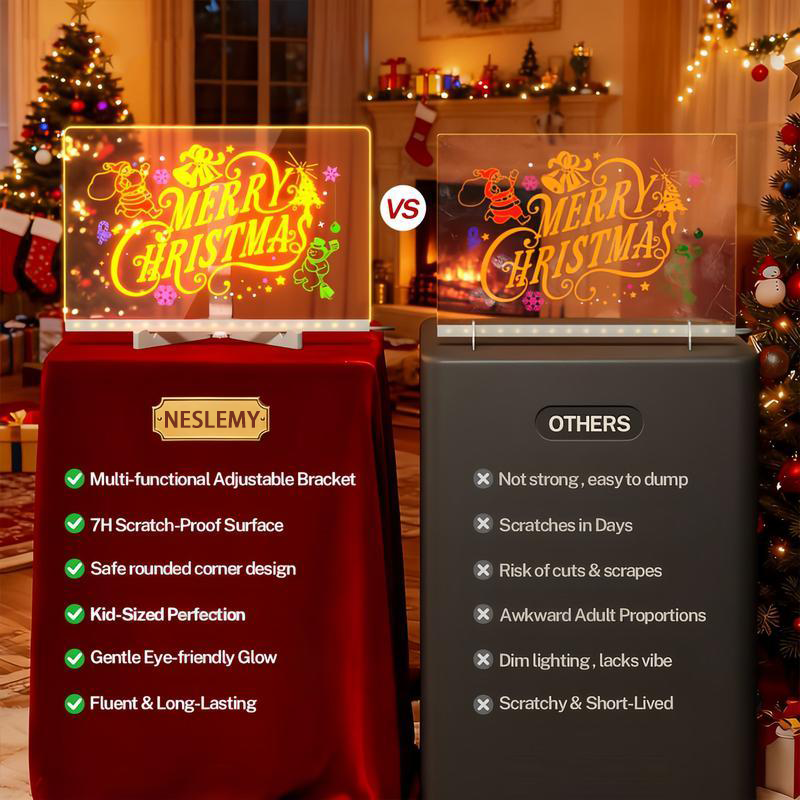 🔥🔥Last Day 50% OFF 🔥🔥 |Led Drawing Board For Kids-Acrylic Dry Erase Light-Up Board with Stand Markers Wipes Spray Bottle