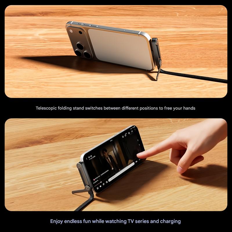 2-in-1 Fast Charging Cable with Built-In Phone Stand